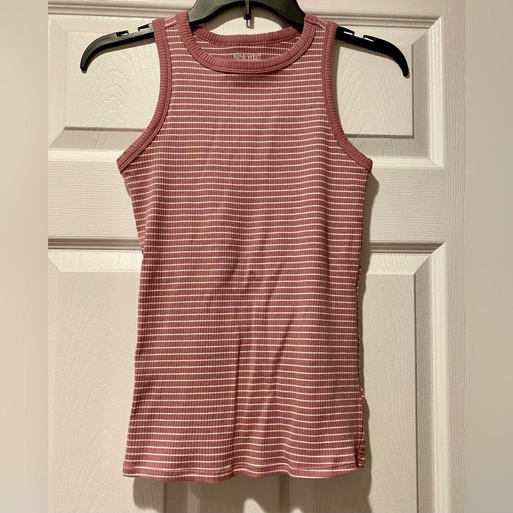 Nine West Pink Striped Tank Top